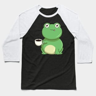 Funny frog is drinking a coffee Baseball T-Shirt